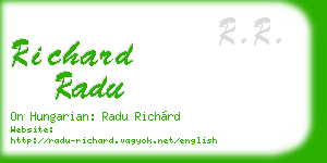 richard radu business card